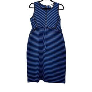 Motherhood Sleeveless Dress Striped Blue Black Small New with Tag